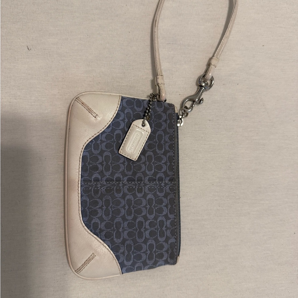 Vintage Blue and Cream Coach Coinpurse